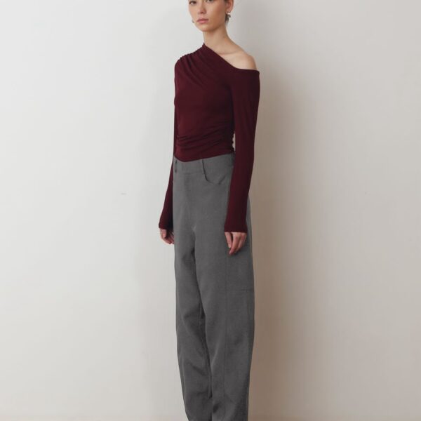 Lou Barrel Pants in Grey