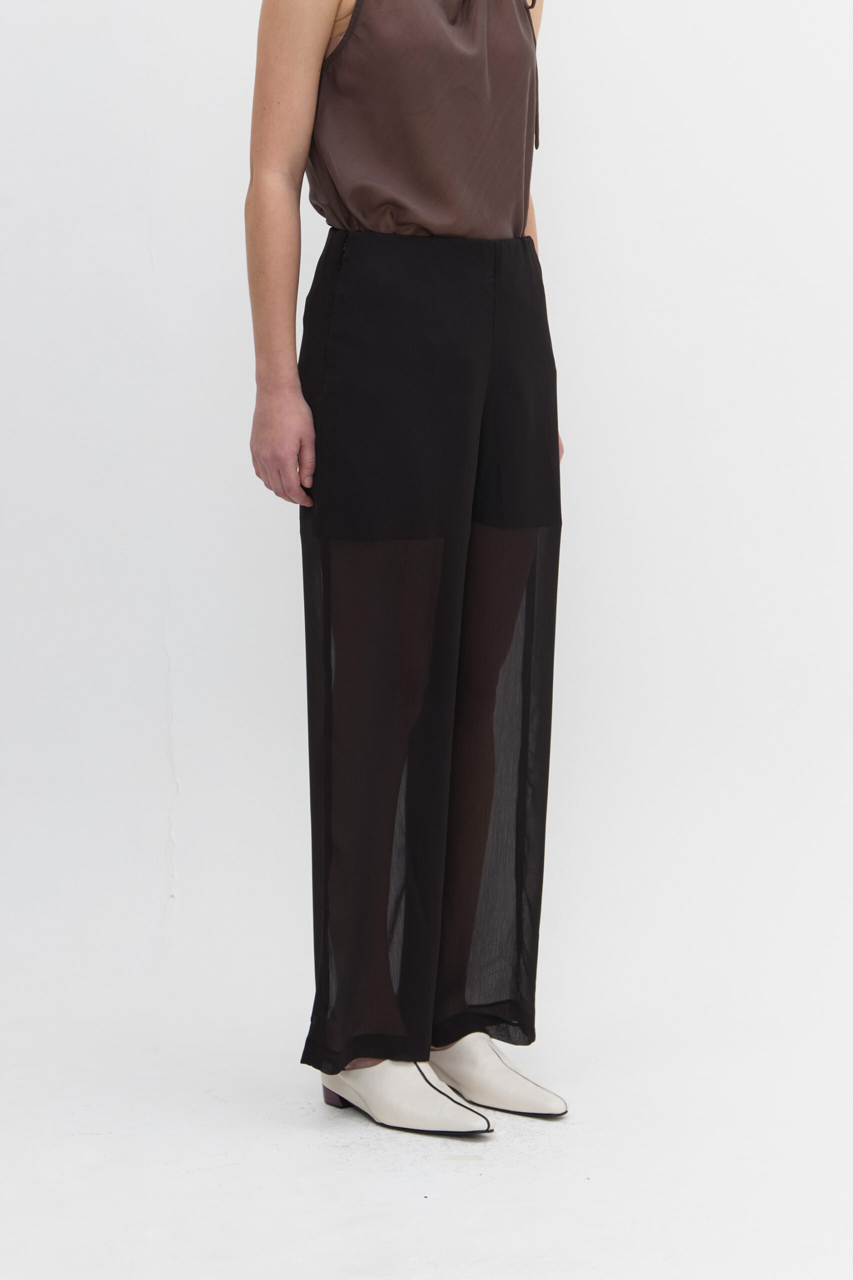 Echo Sheer Pants In Broken White - Image 3