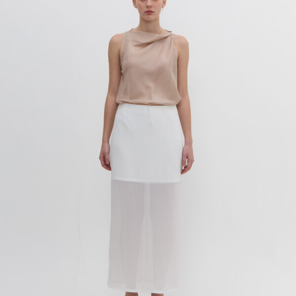 Echo Sheer Skirt in Broken White