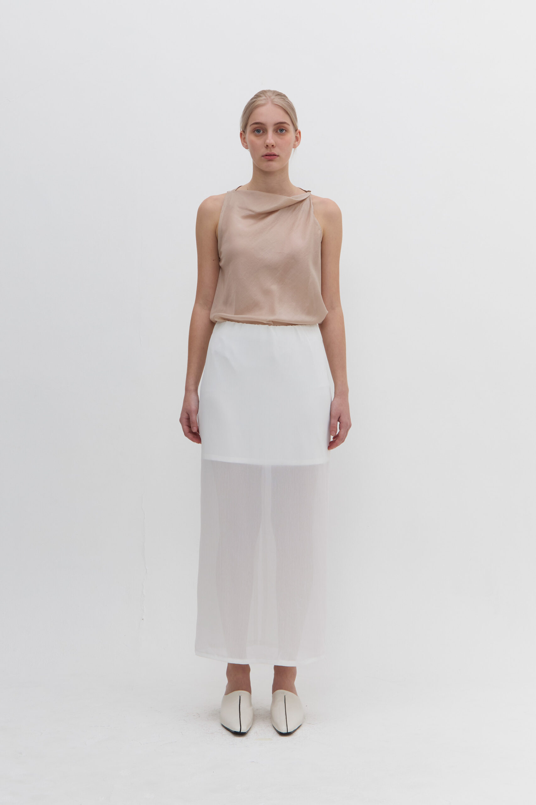 Echo Sheer Skirt in Broken White