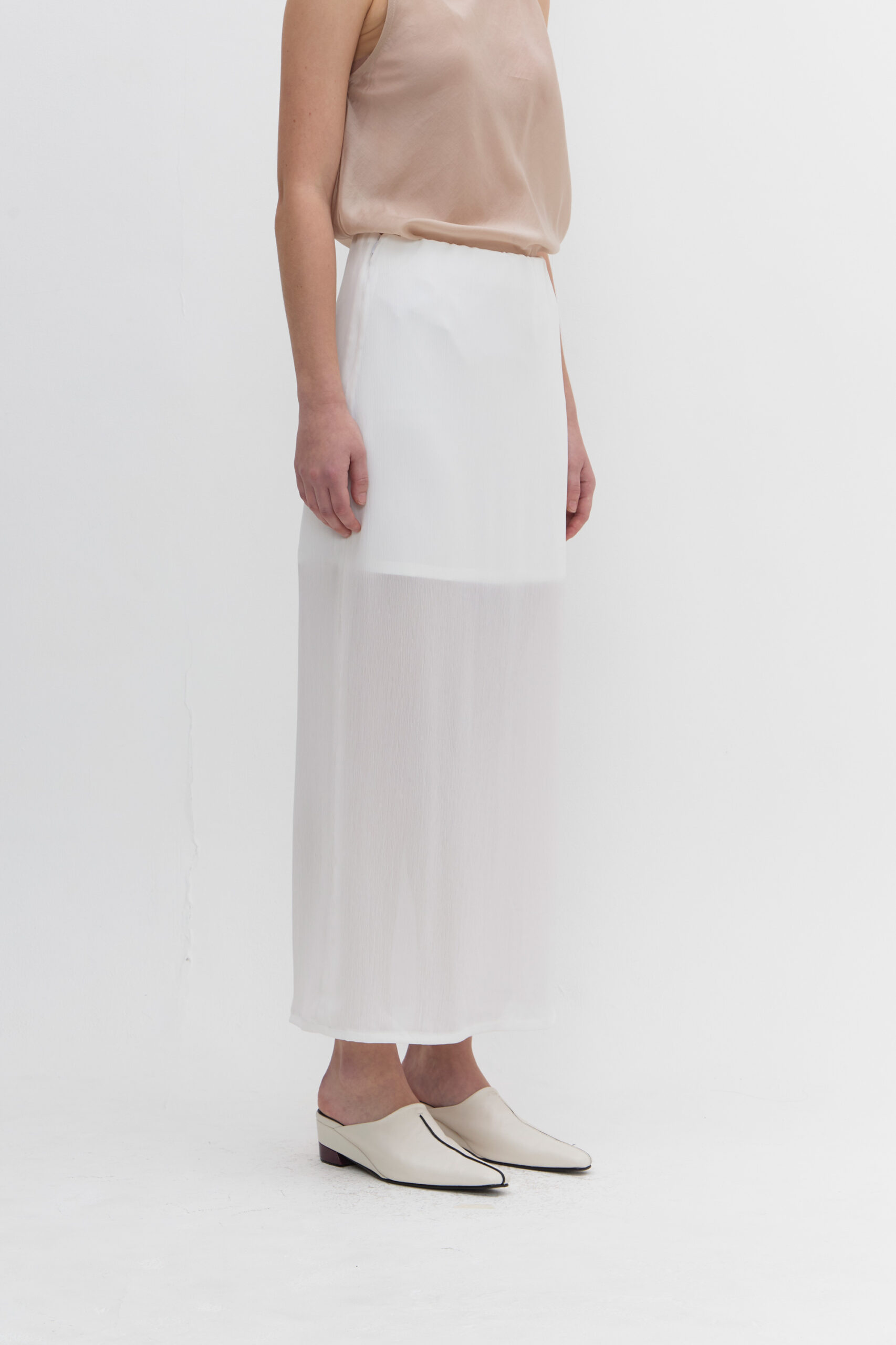 Echo Sheer Skirt in Broken White - Image 3
