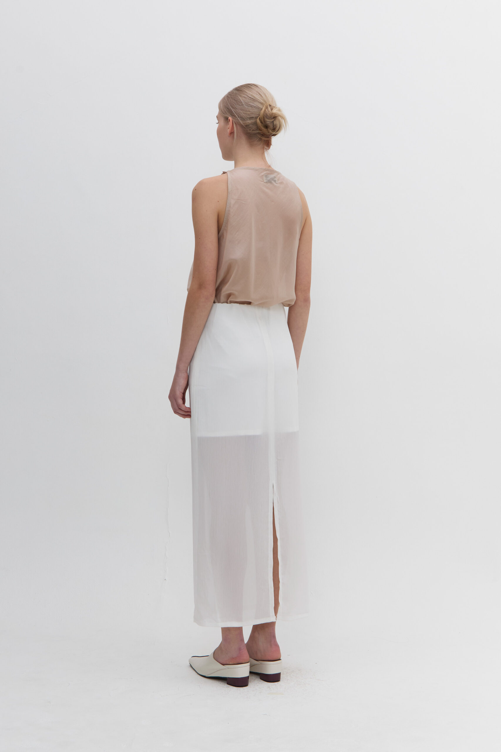 Echo Sheer Skirt in Broken White - Image 2