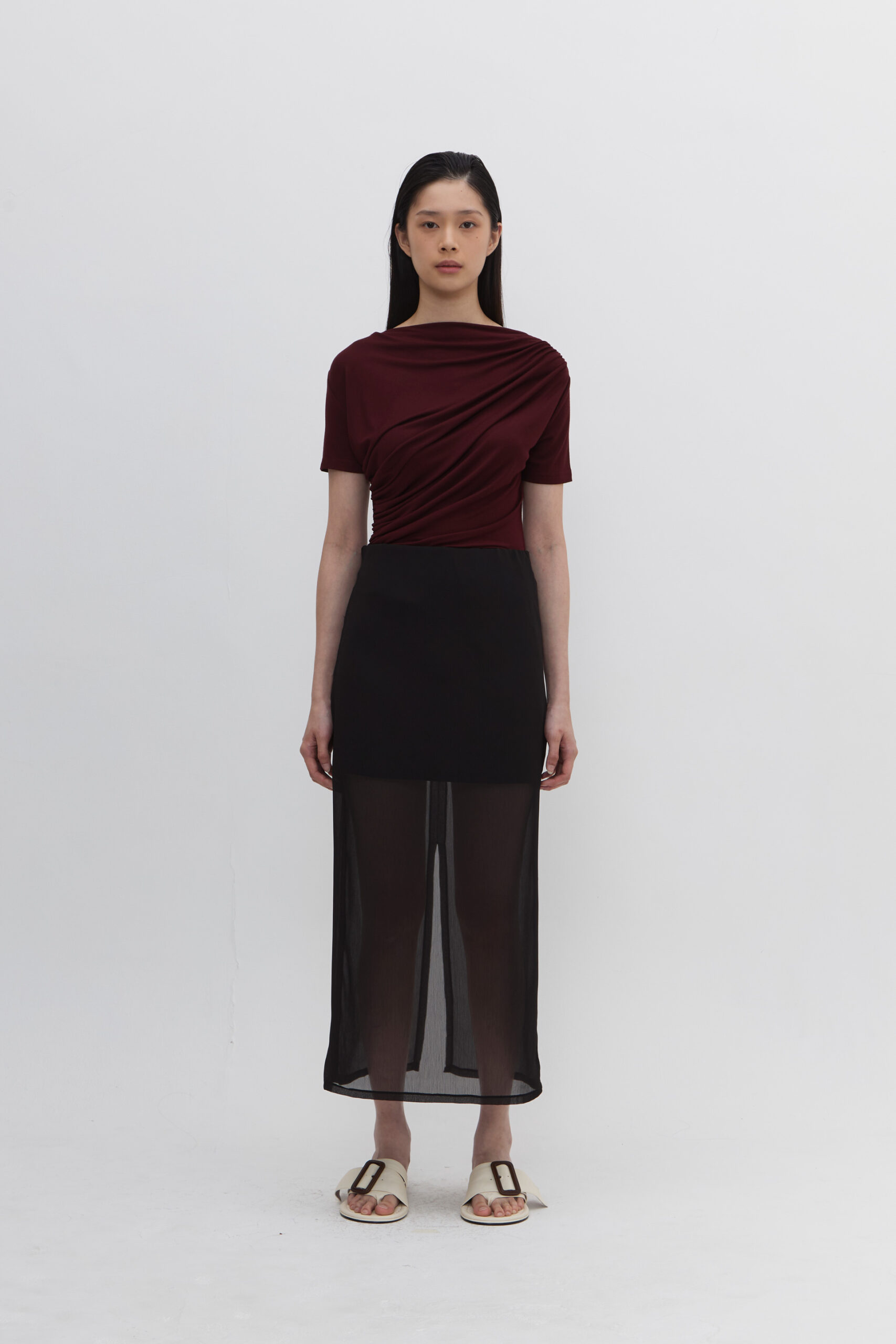 Echo Sheer Skirt In Black