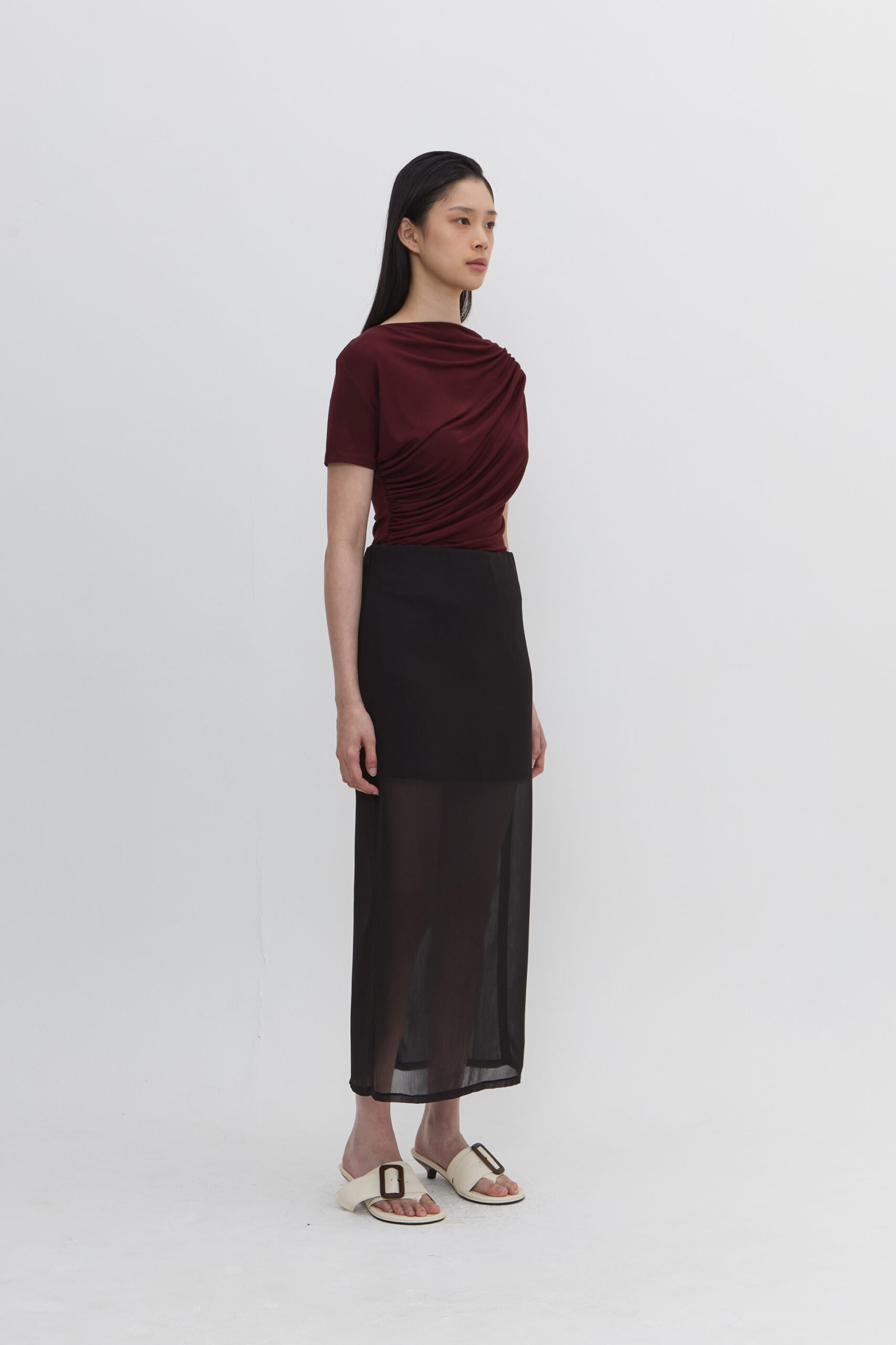 Echo Sheer Skirt In Black - Image 2