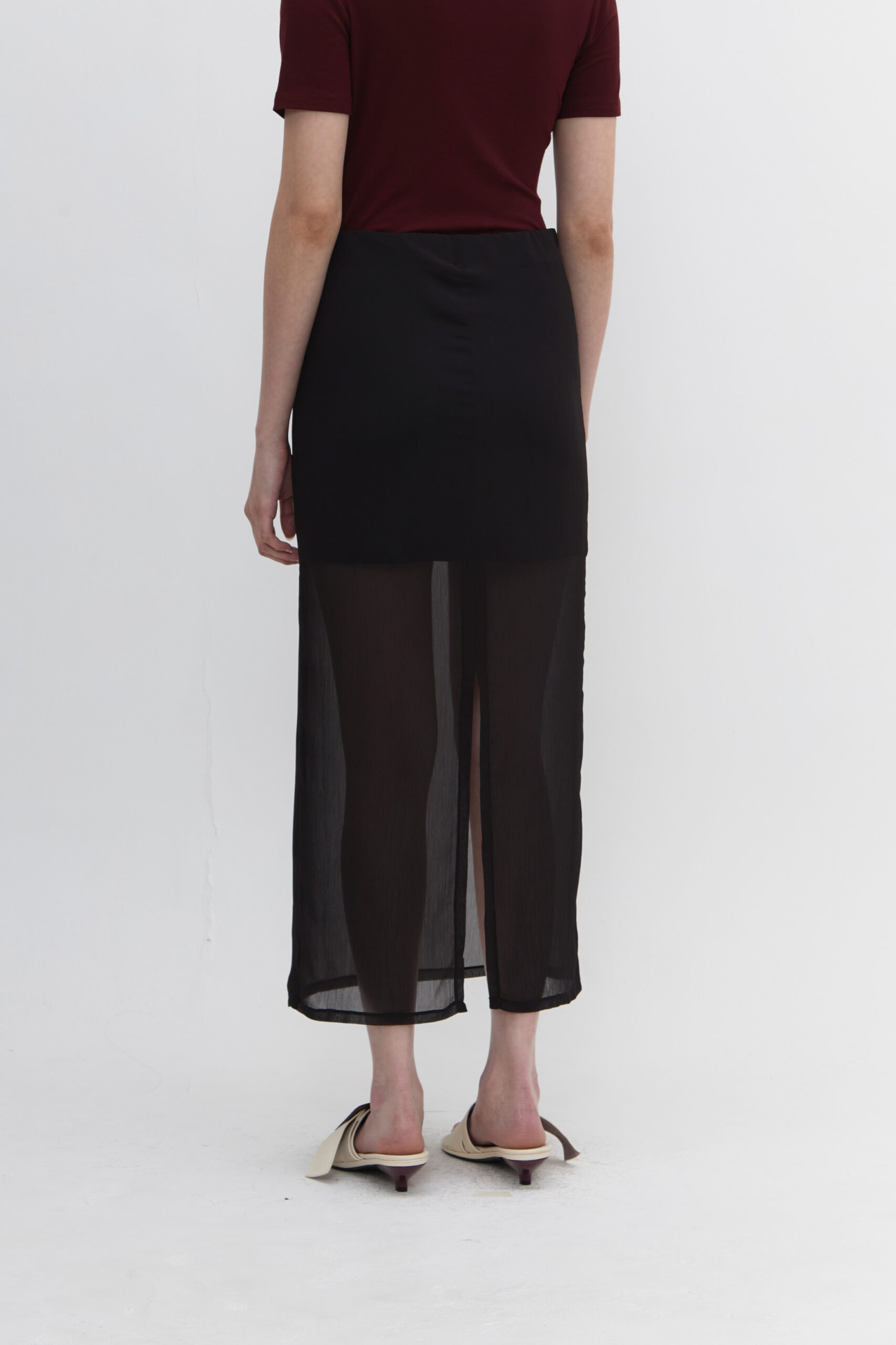 Echo Sheer Skirt In Black - Image 4