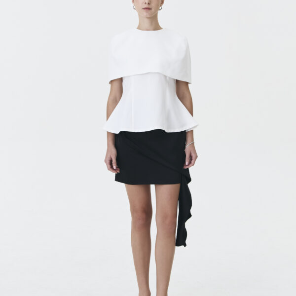 Bonna Cape Vest in Broken White
