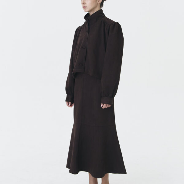 Phum Suede Jacket in Dark Brown