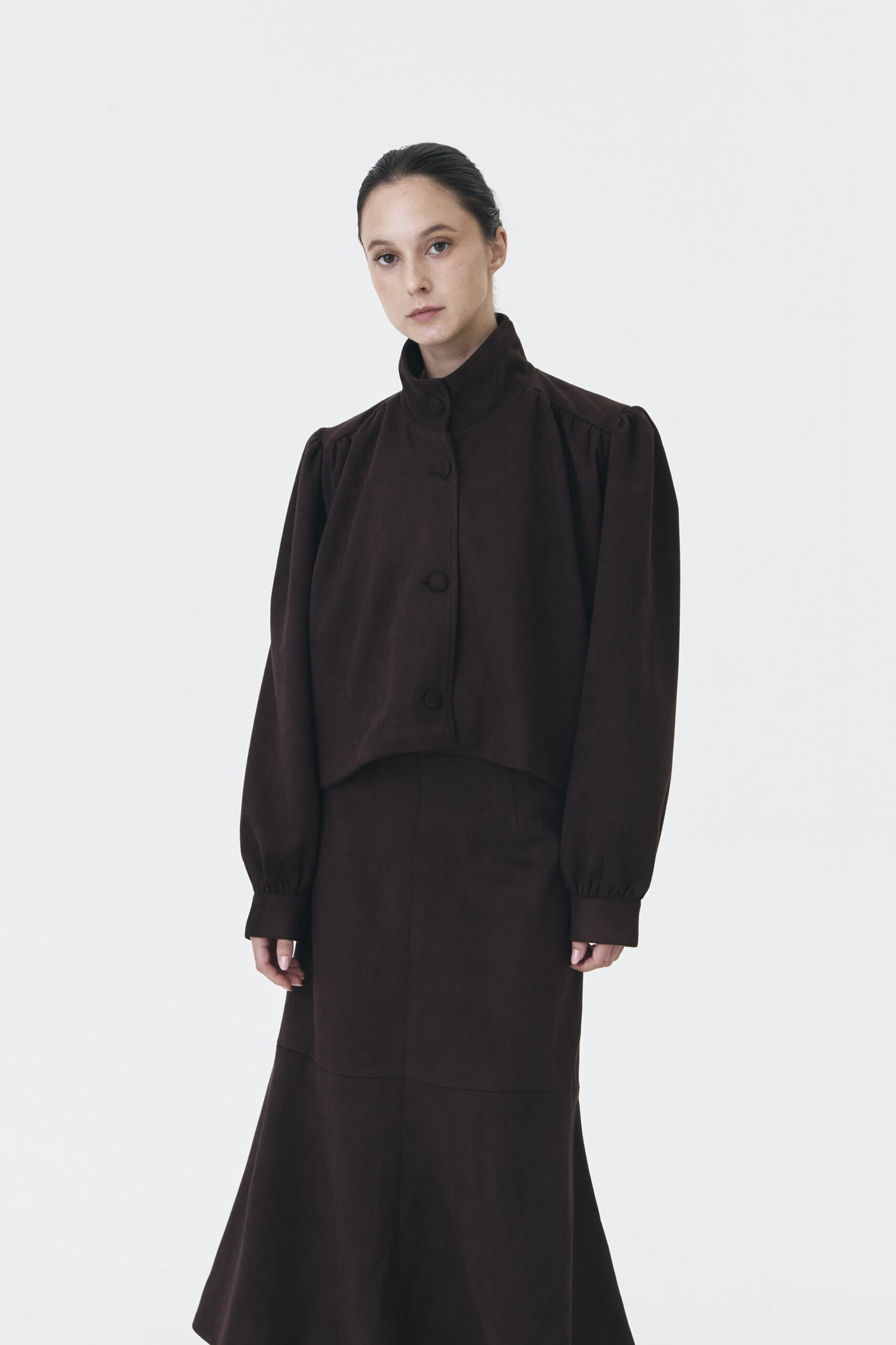 Phum Suede Jacket in Dark Brown - Image 4