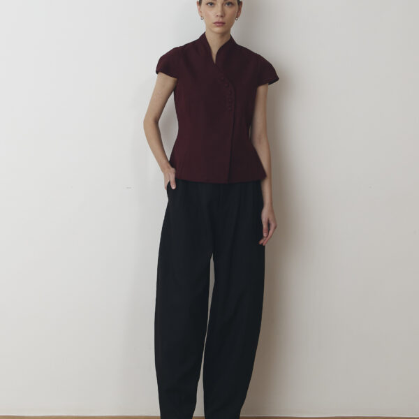 Cala Sleeved Blouse in Maroon