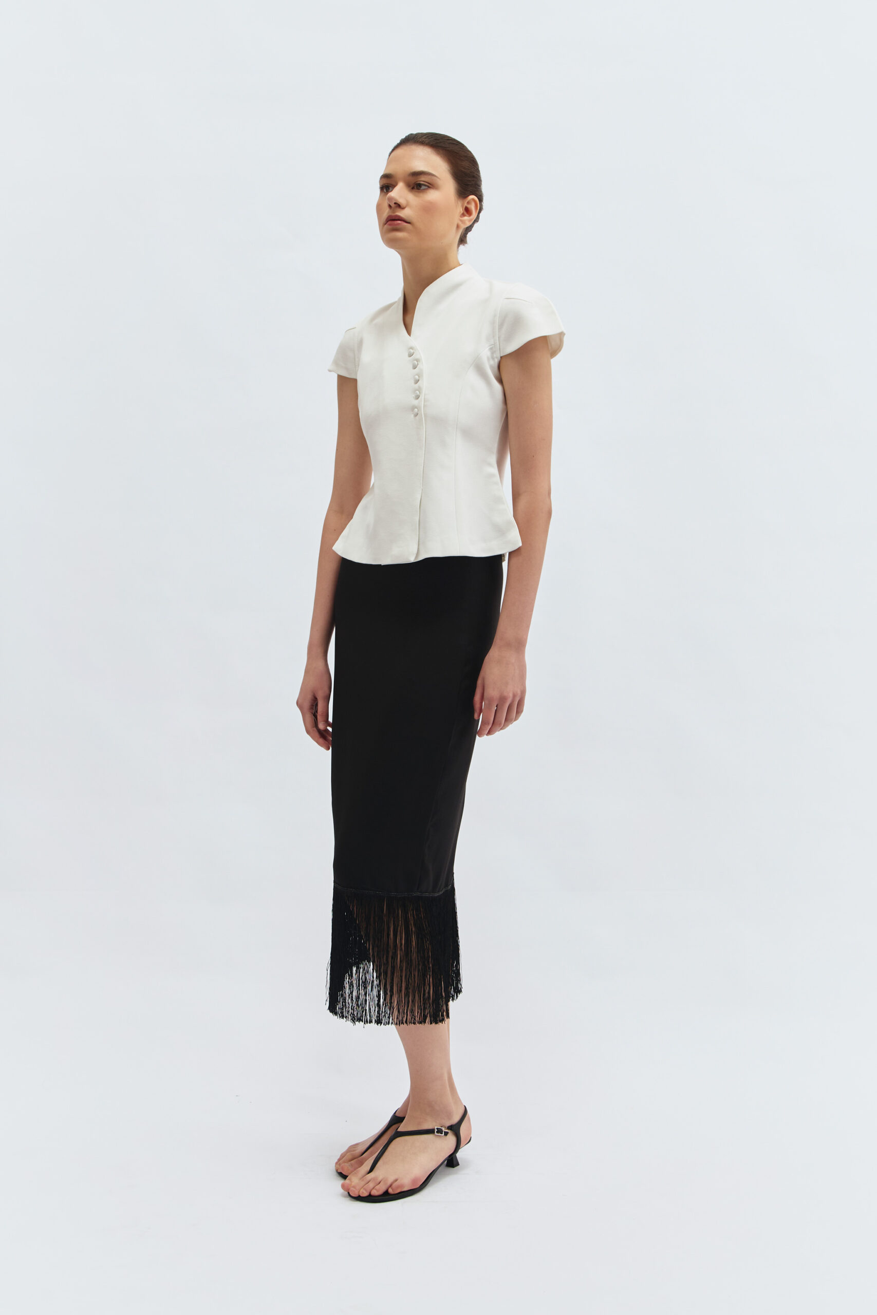 Cala Sleeved Blouse in Broken White - Image 2