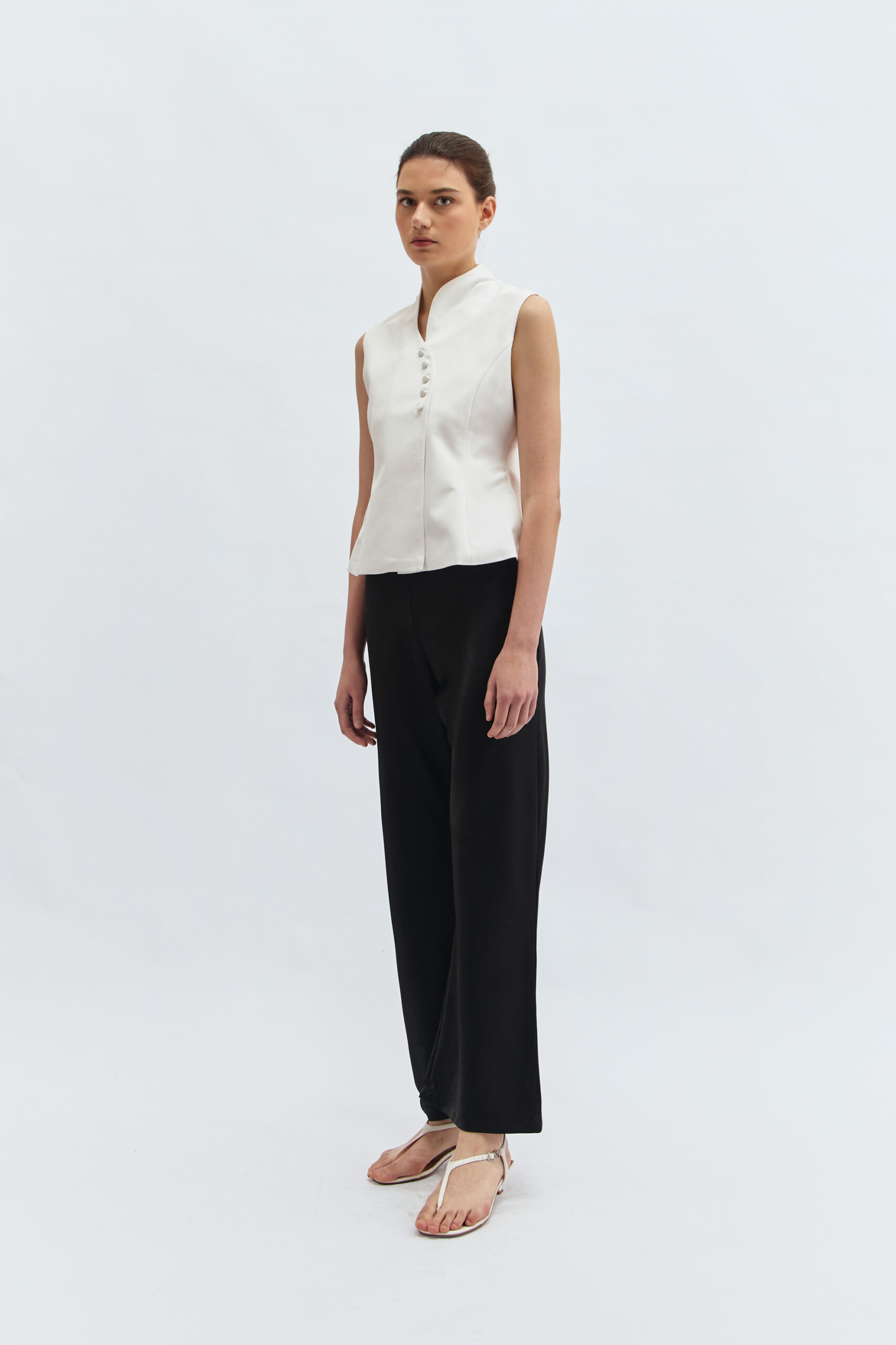 Cala Sleeveless Blouse in Broken White - Image 2