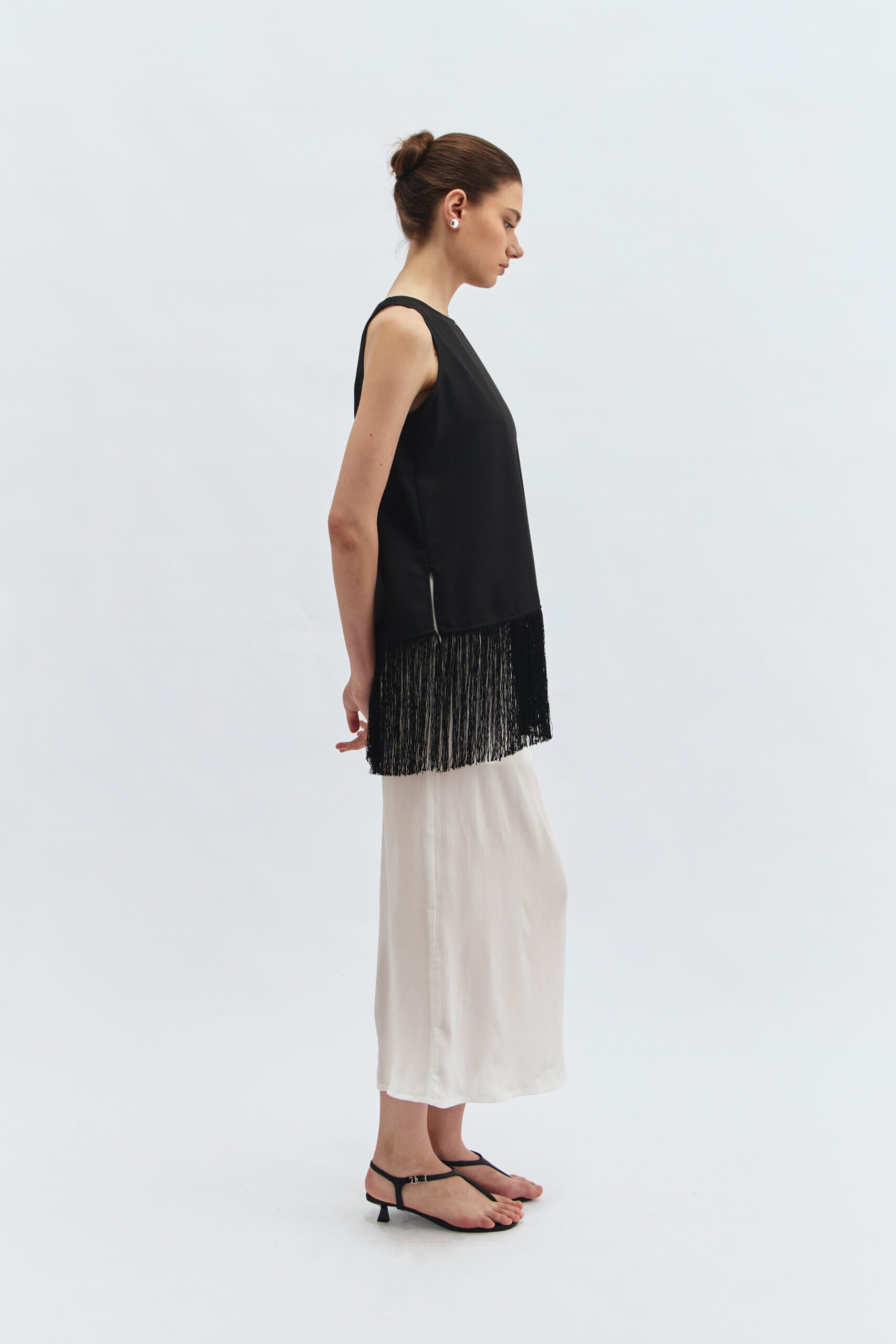 Fringe Blouse in Black - Image 3