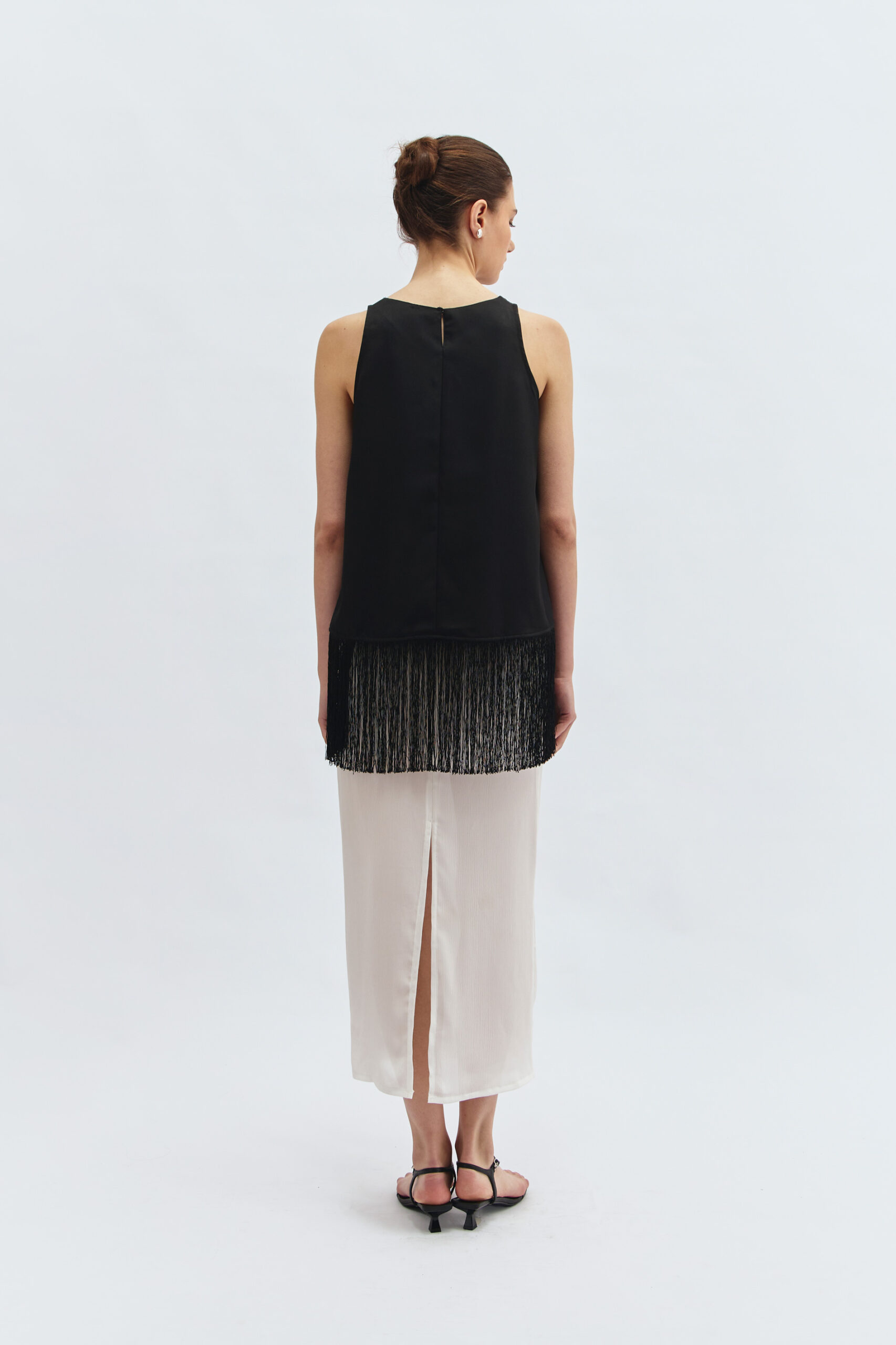 Fringe Blouse in Black - Image 2