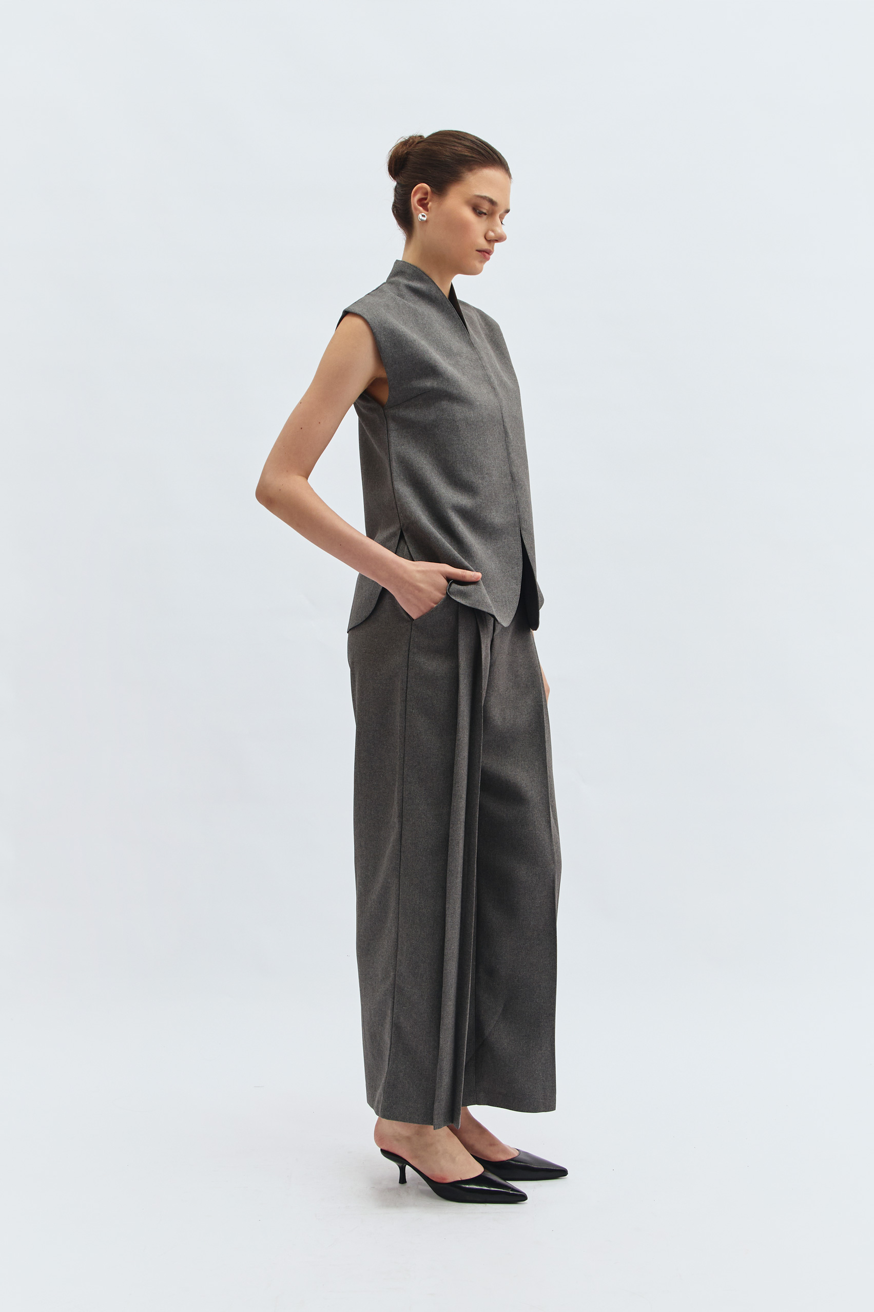 Lucette Vest in Grey - Image 2