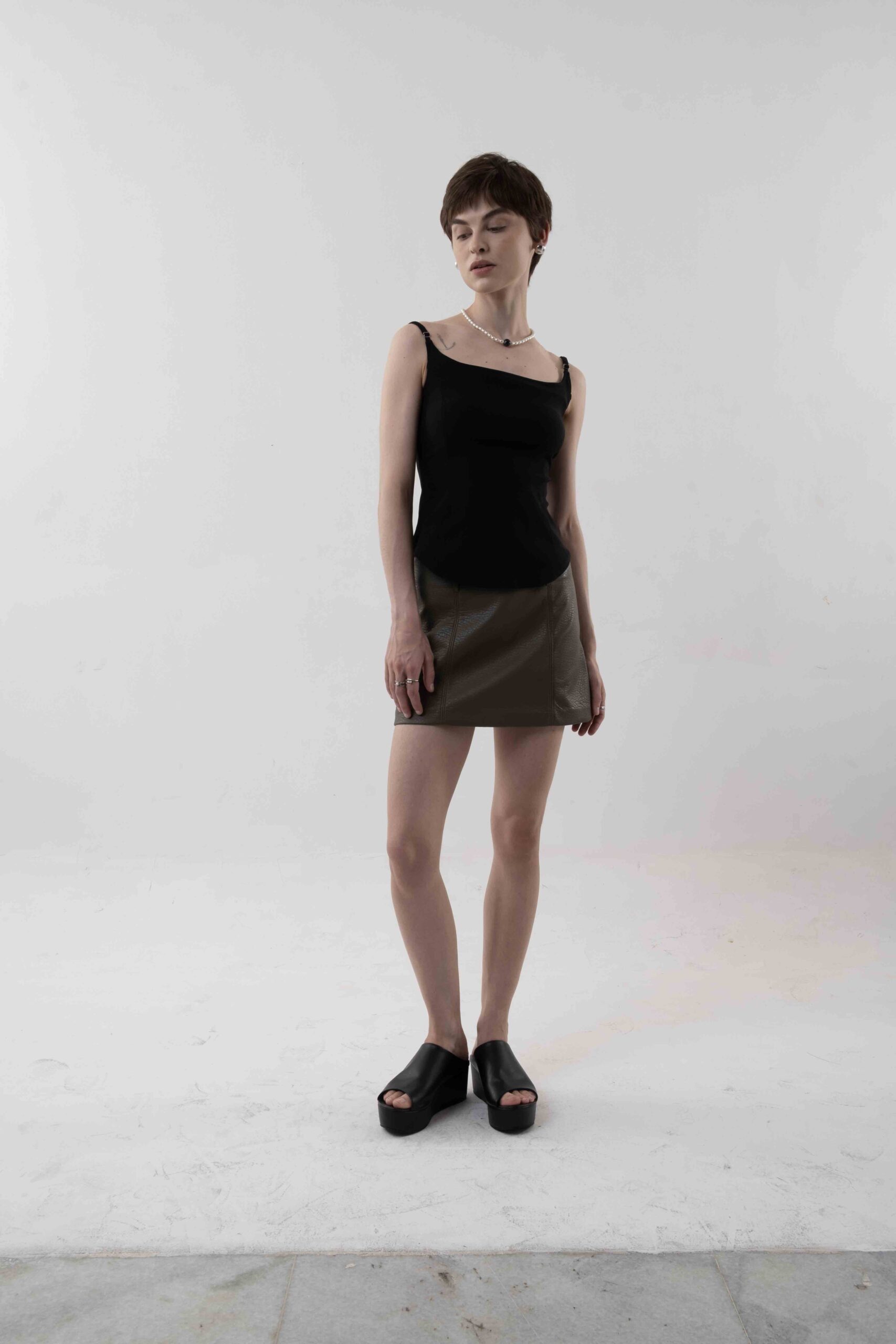 Ron Bustier Tank in Black