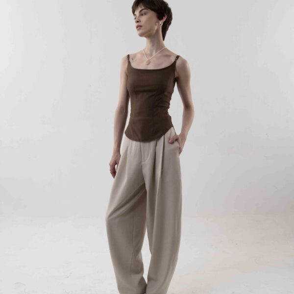Ron Bustier Tank in Brown