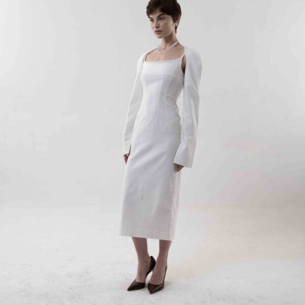 Nox Sleeved Outer in Broken White