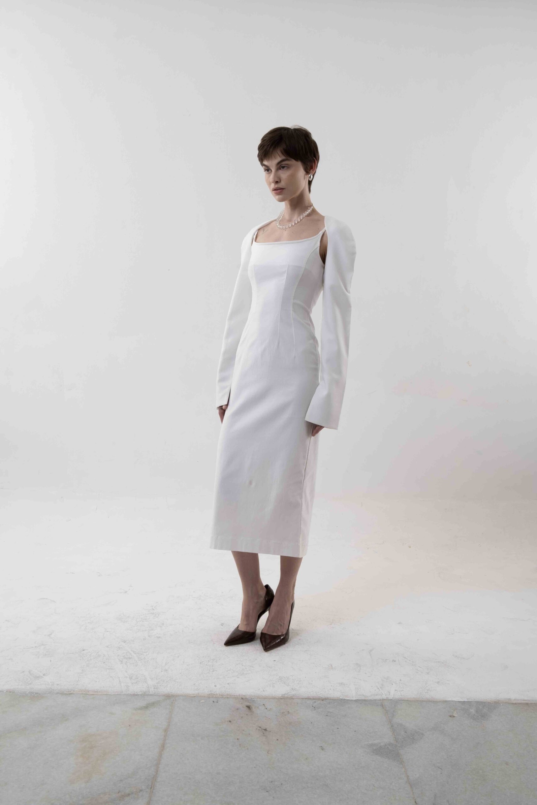 Nox Sleeved Outer in Broken White
