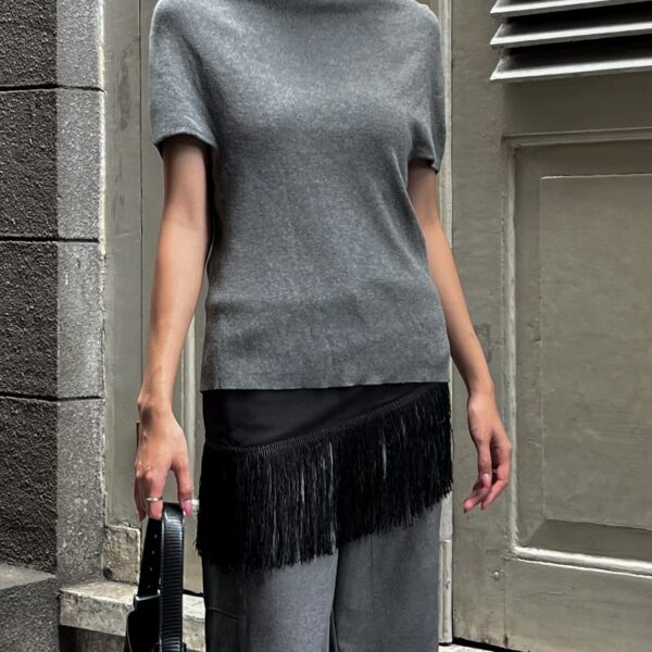 Fringe Apron in Black
