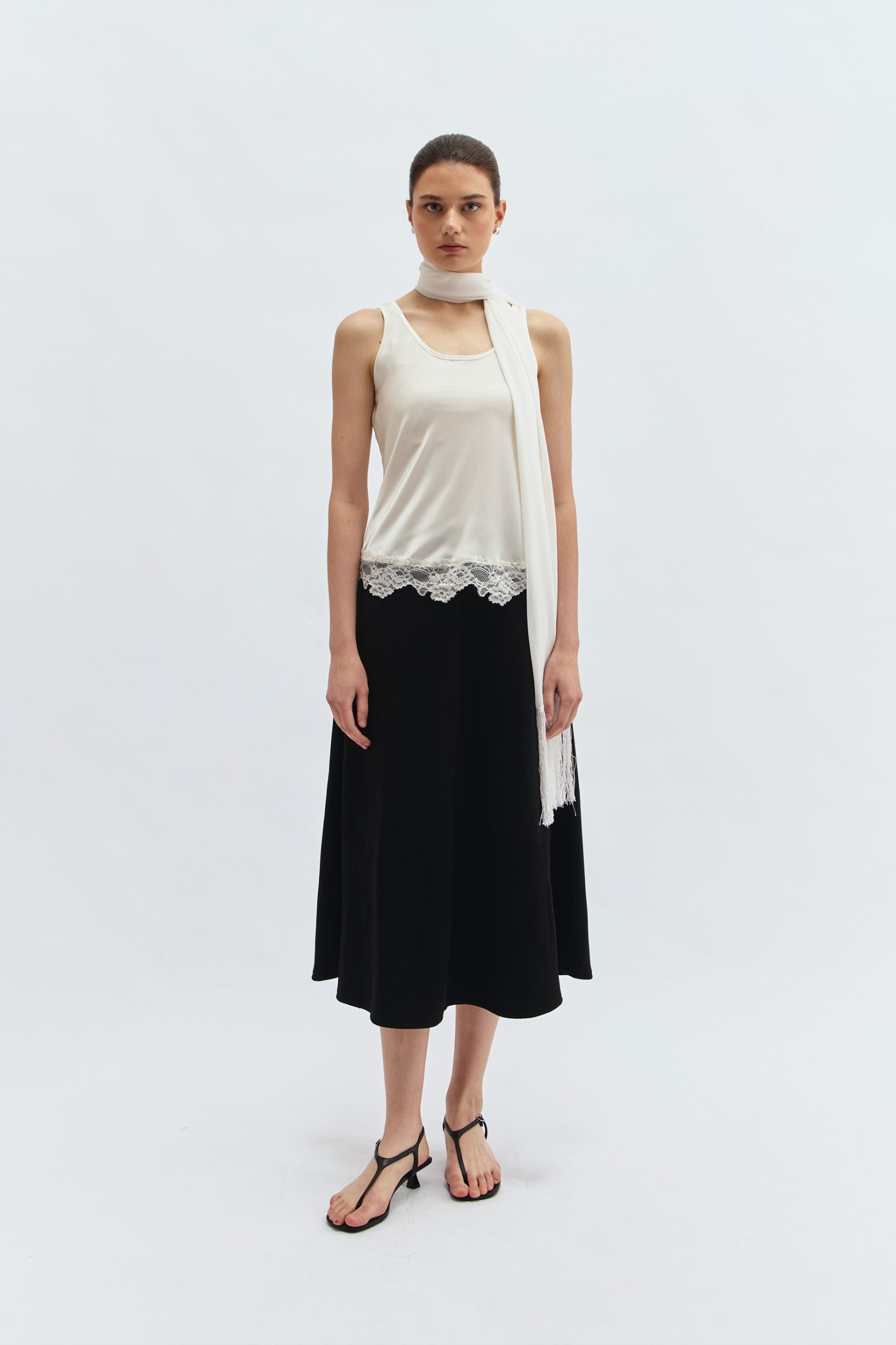 Fringe Shawl in Broken White