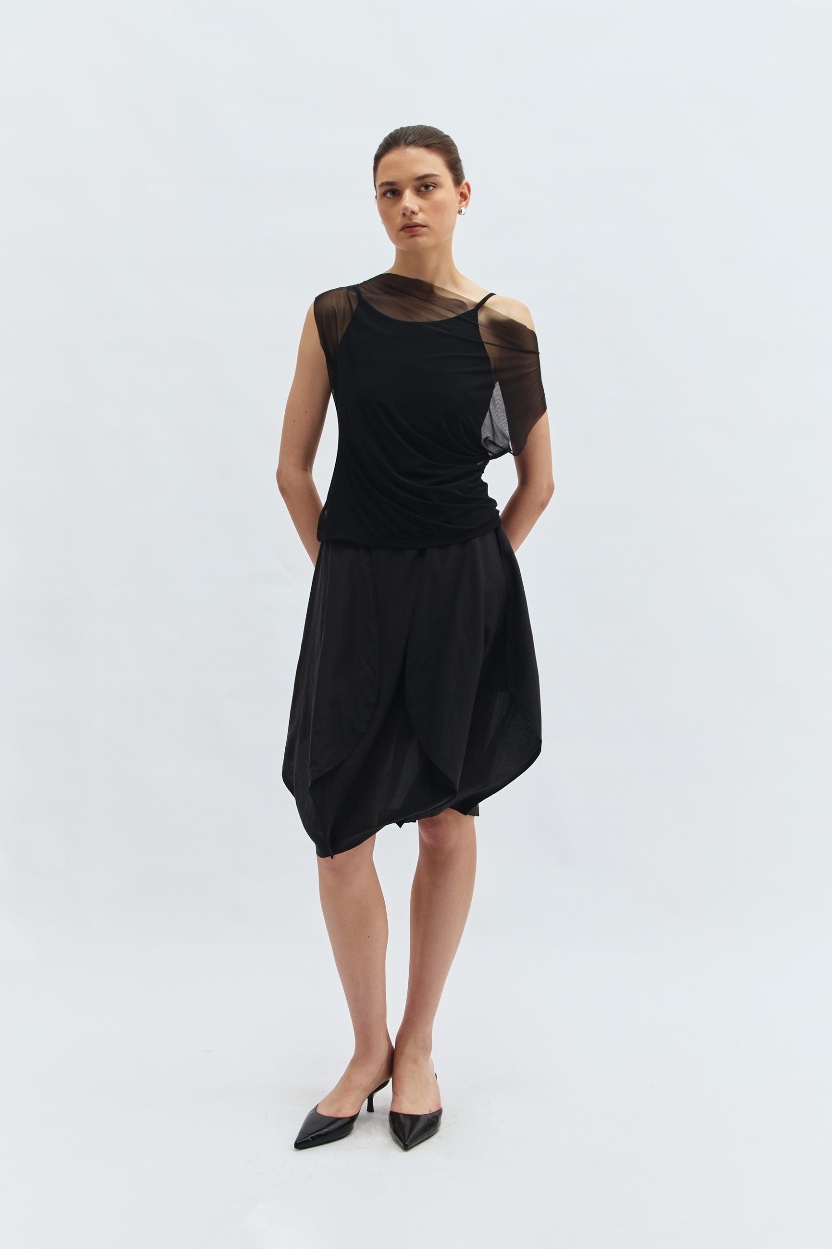 Soh Sheer Blouse in Black - Image 2