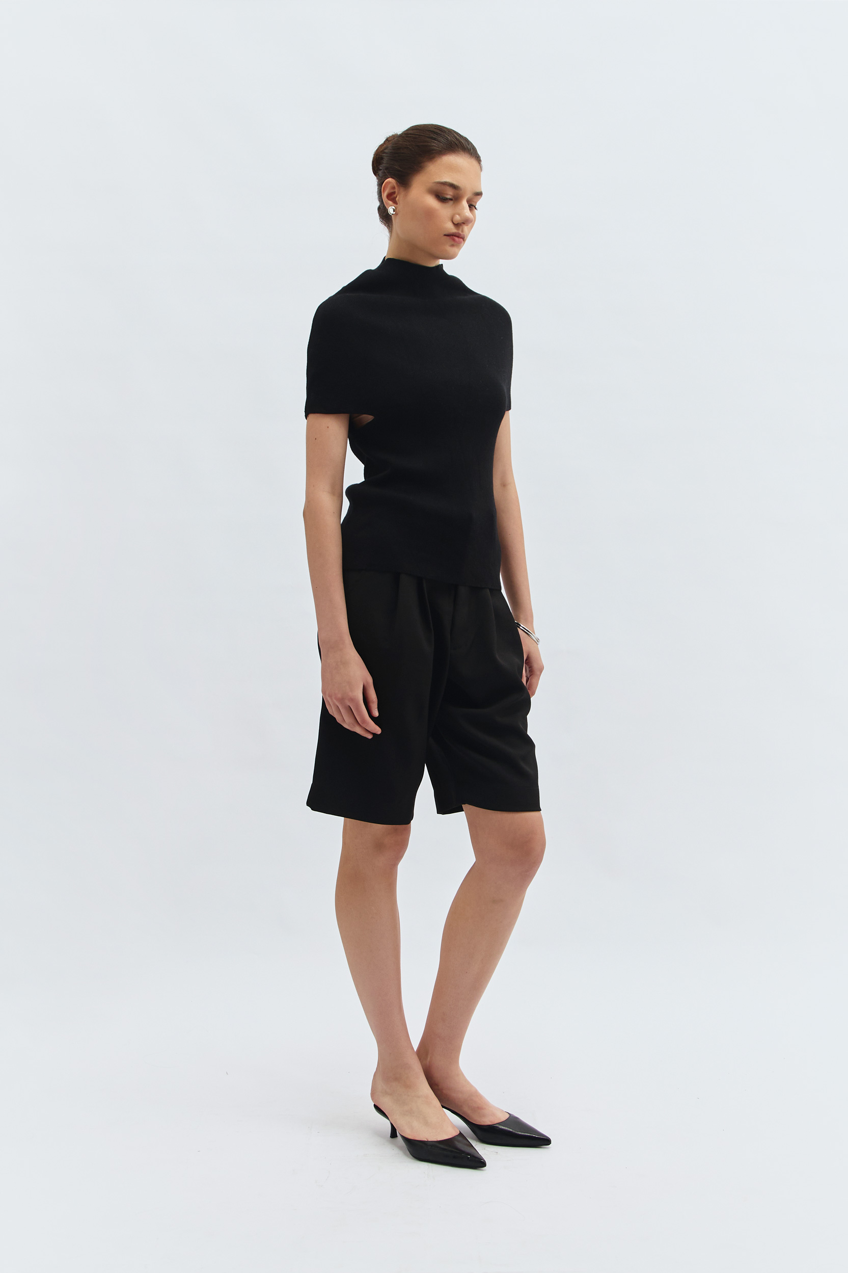 Prom Knit Blouse in Black