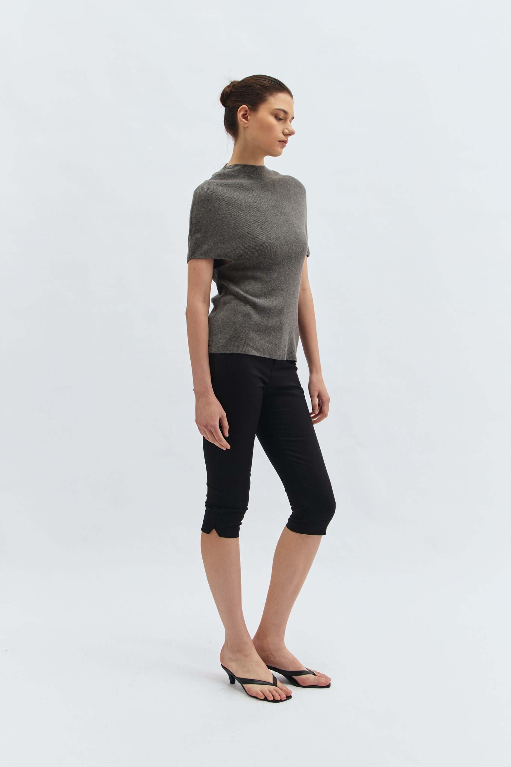 Prom Knit Blouse in Grey