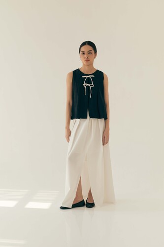 Bow Blouse in Black - Image 3