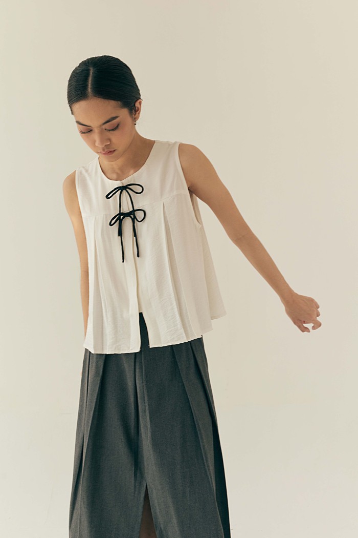Bow Blouse In Broken White