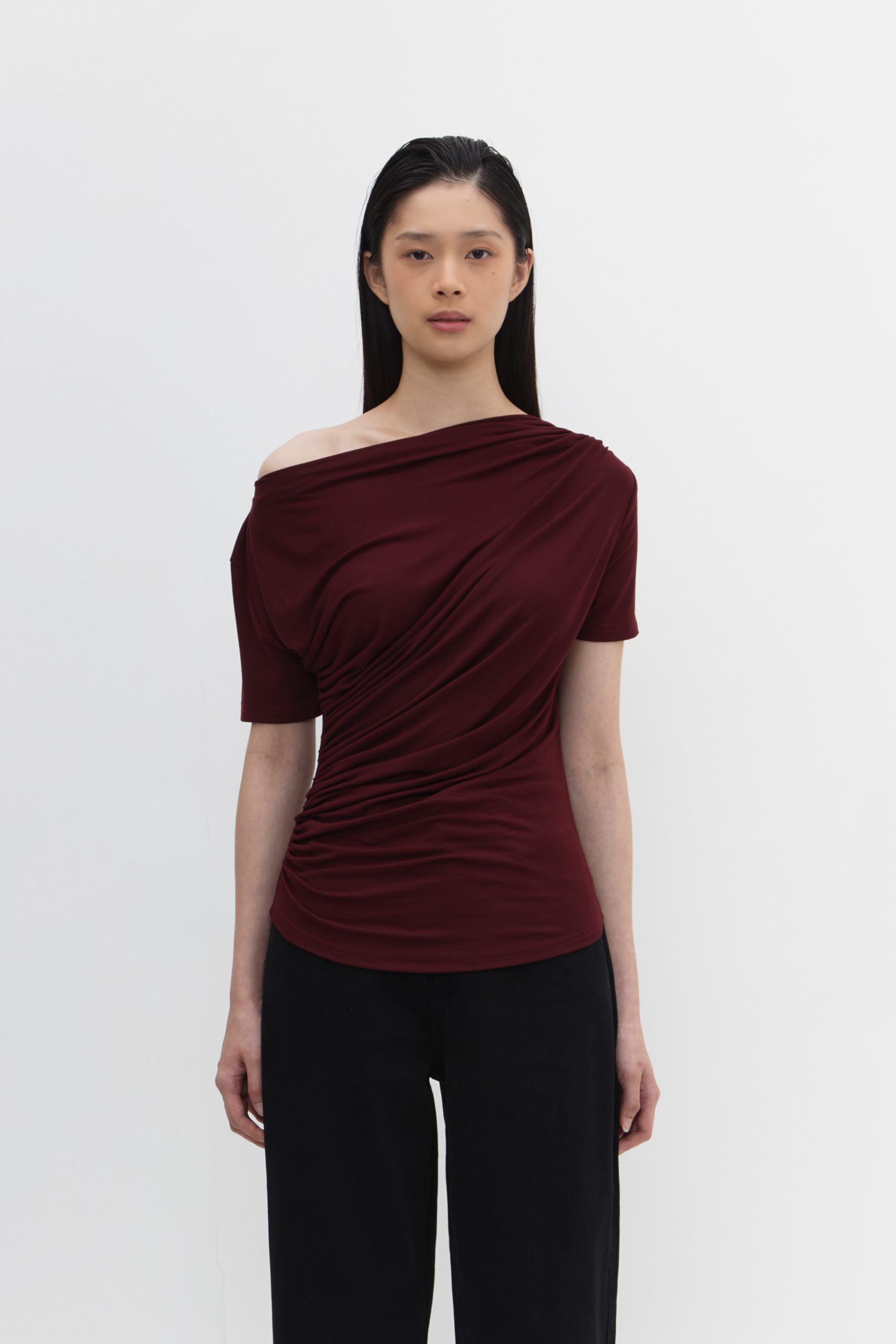 Harper Blouse in Maroon
