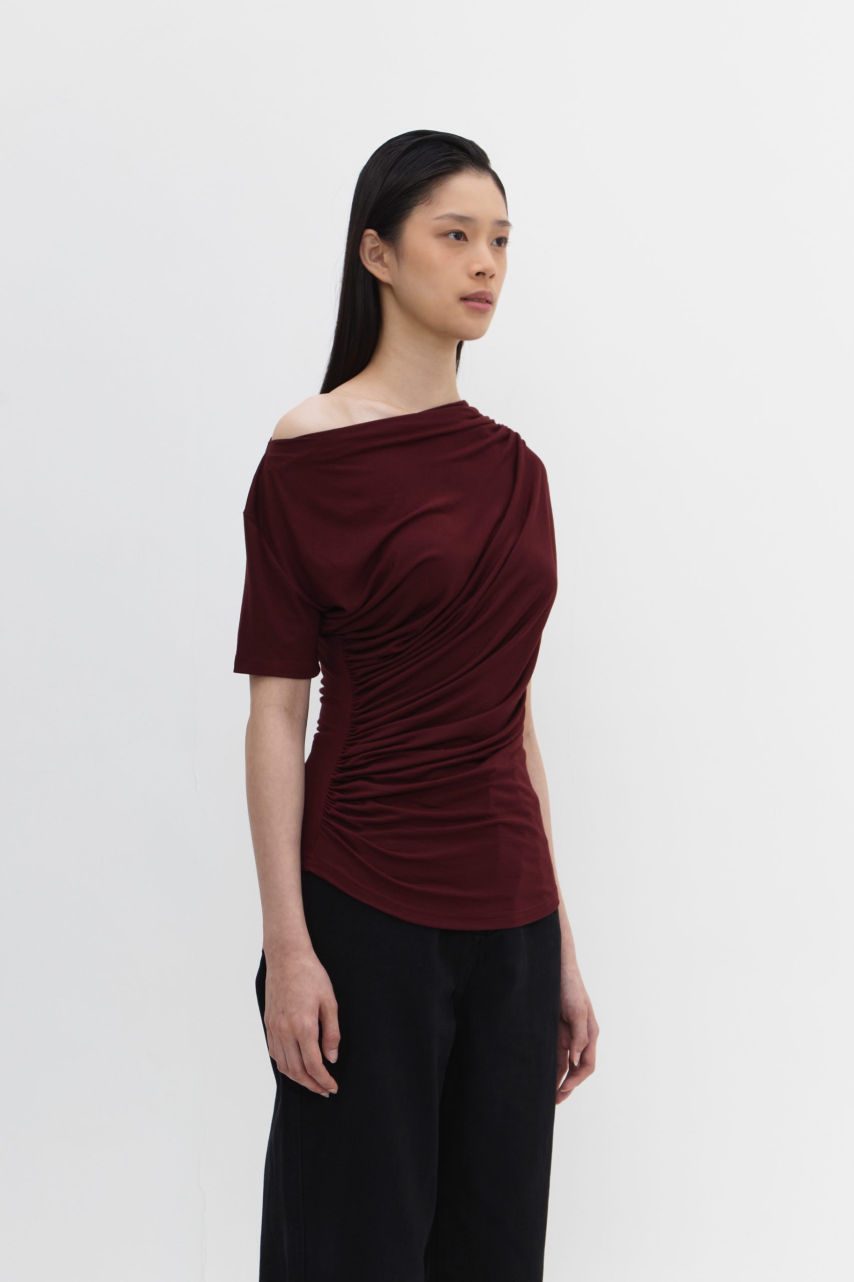 Harper Blouse in Maroon - Image 2