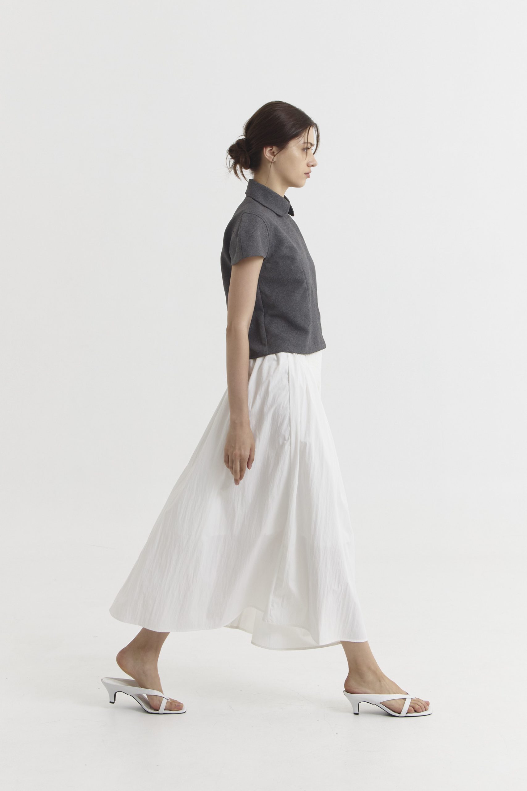 Pleated Skirt in Broken White - Image 2