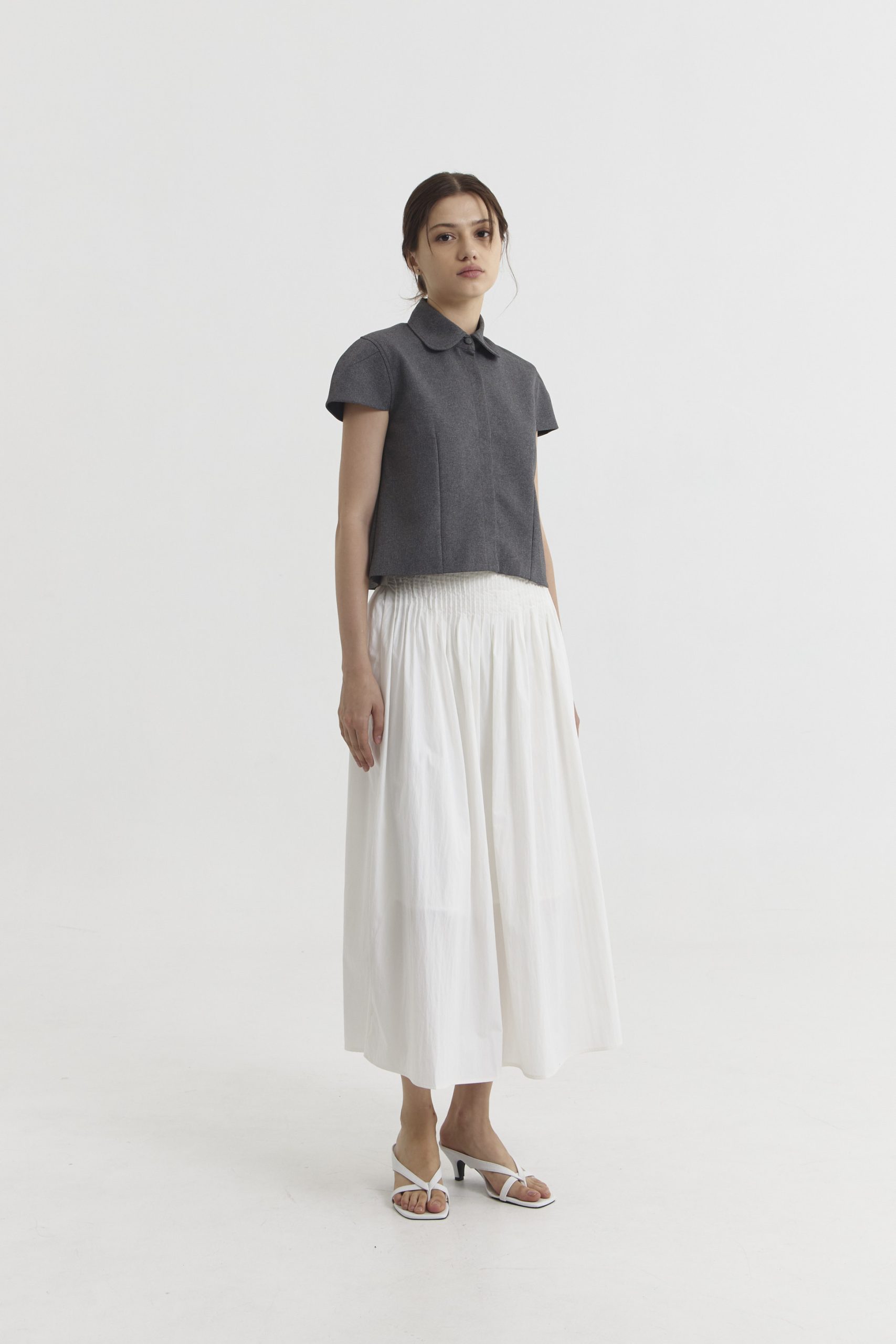 Pleated Skirt in Broken White - Image 3