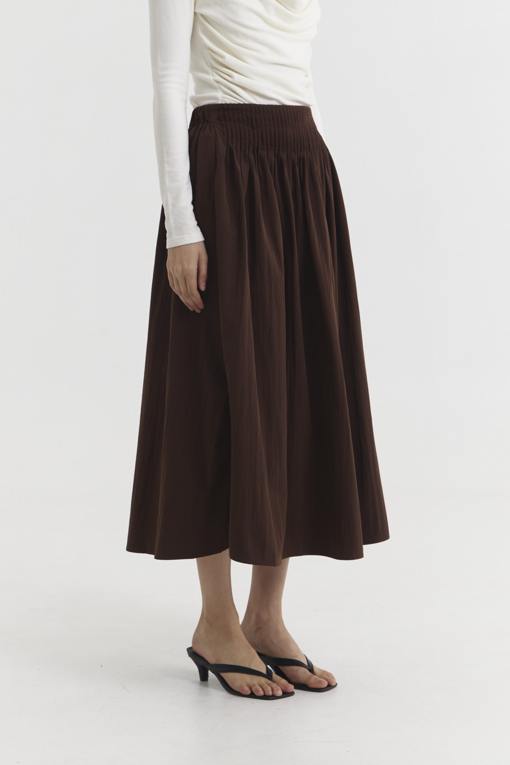 Pleated Skirt in Brown - Image 2