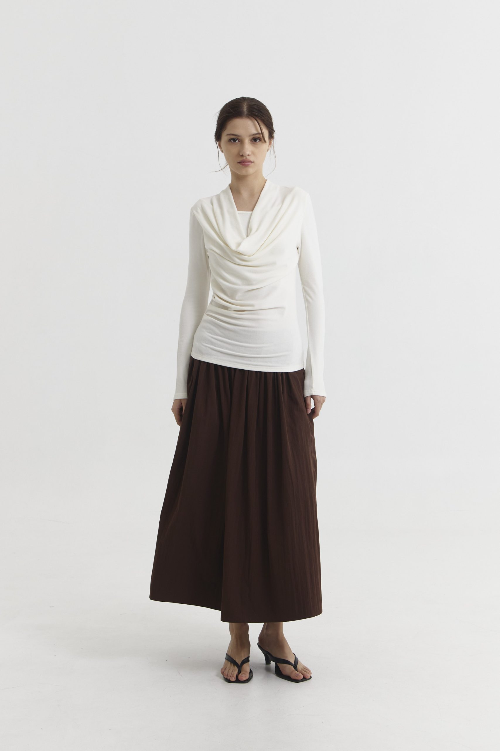 Pleated Skirt in Brown - Image 3