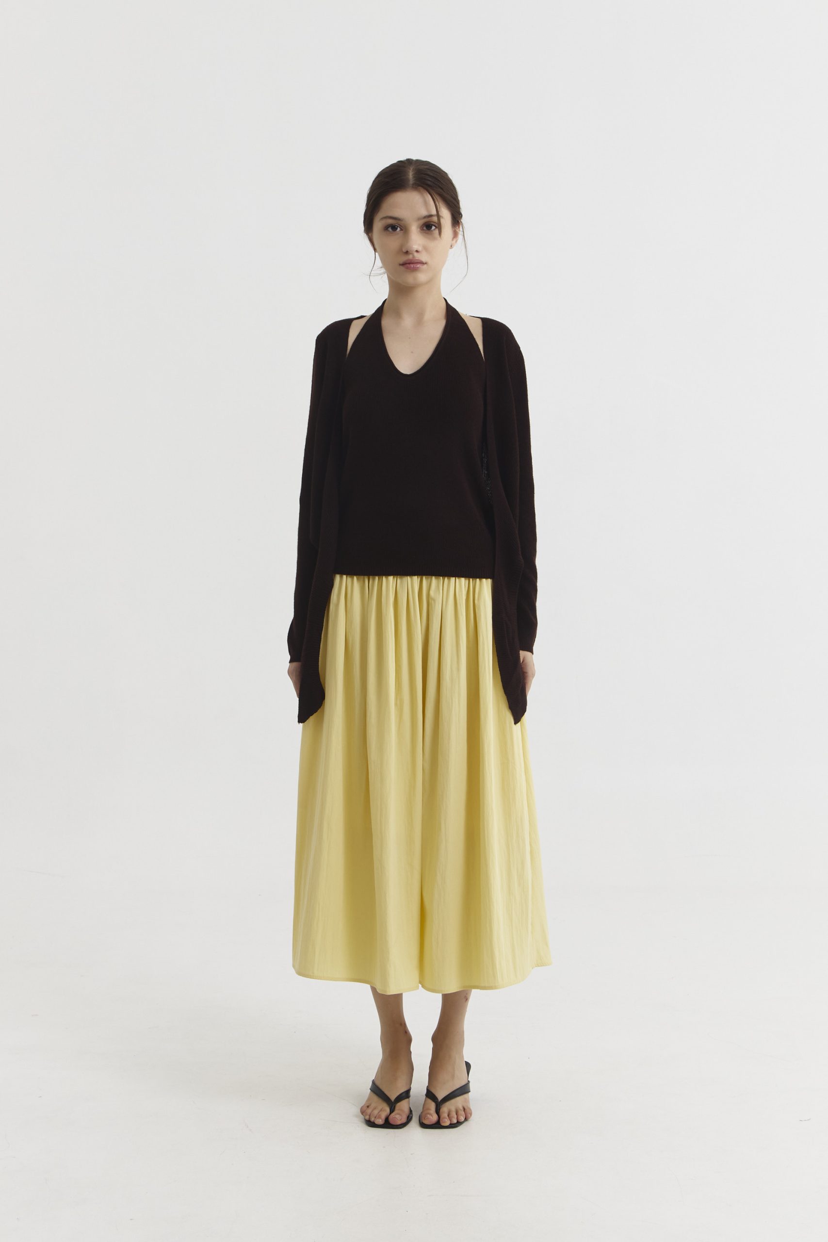 Pleated Skirt in Butter