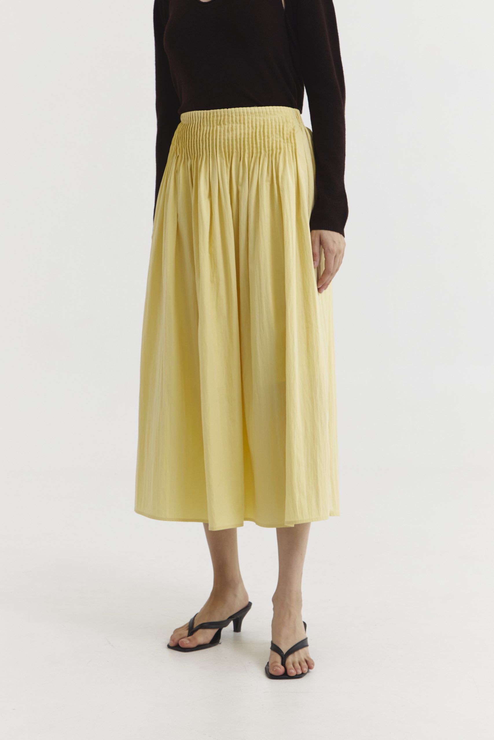 Pleated Skirt in Butter - Image 3