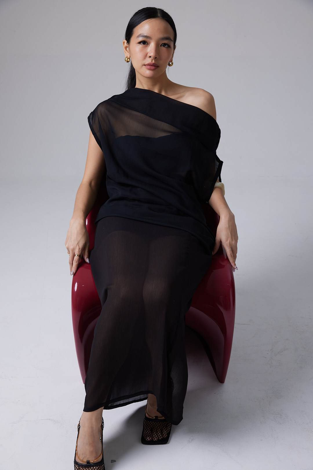 Sola Sheer Top in Black - Image 2