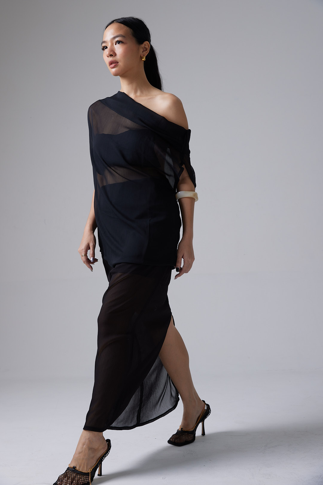 Sola Sheer Top in Black - Image 3