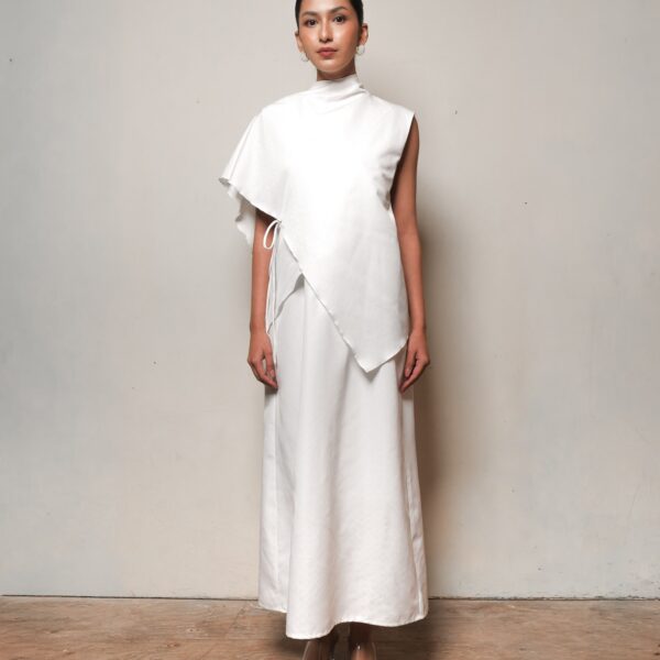 Aruna Dress in Dobby White