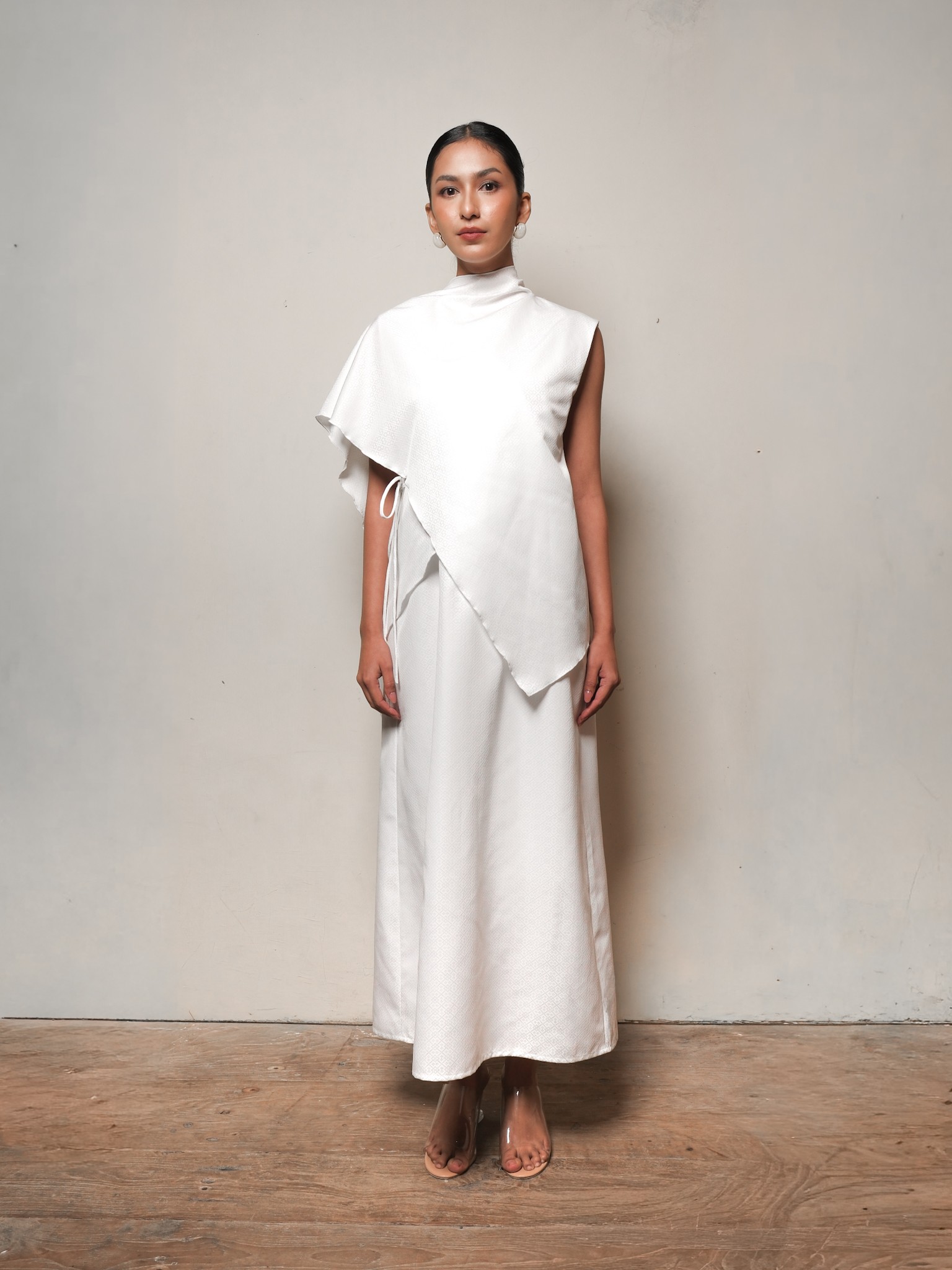 Aruna Dress in Dobby White