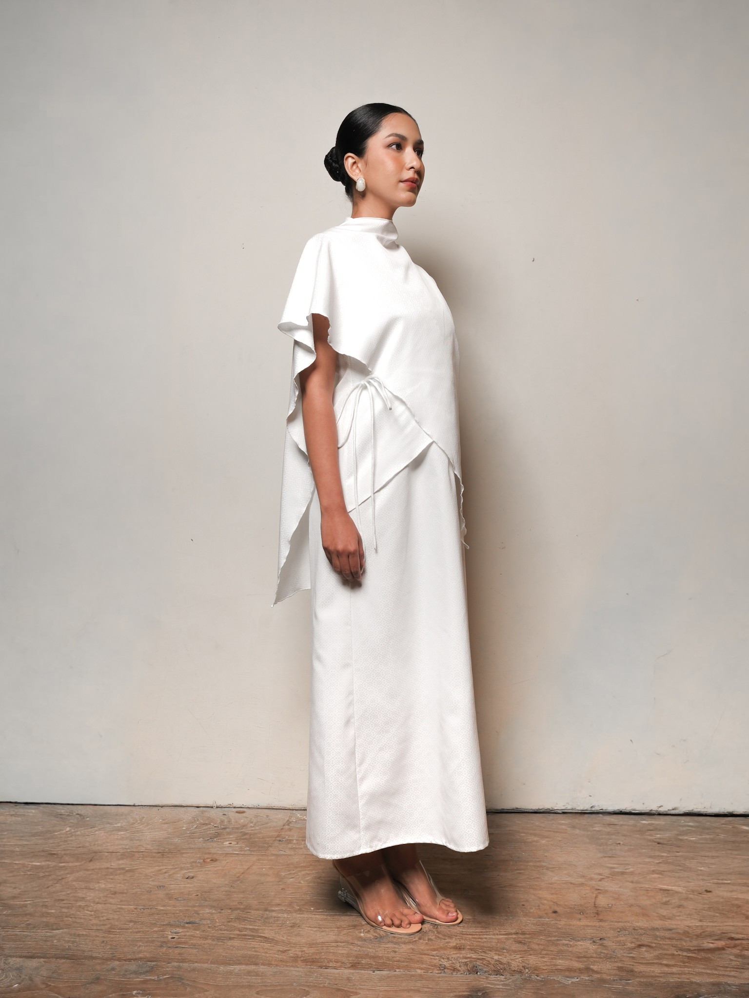 Aruna Dress in Dobby White - Image 2