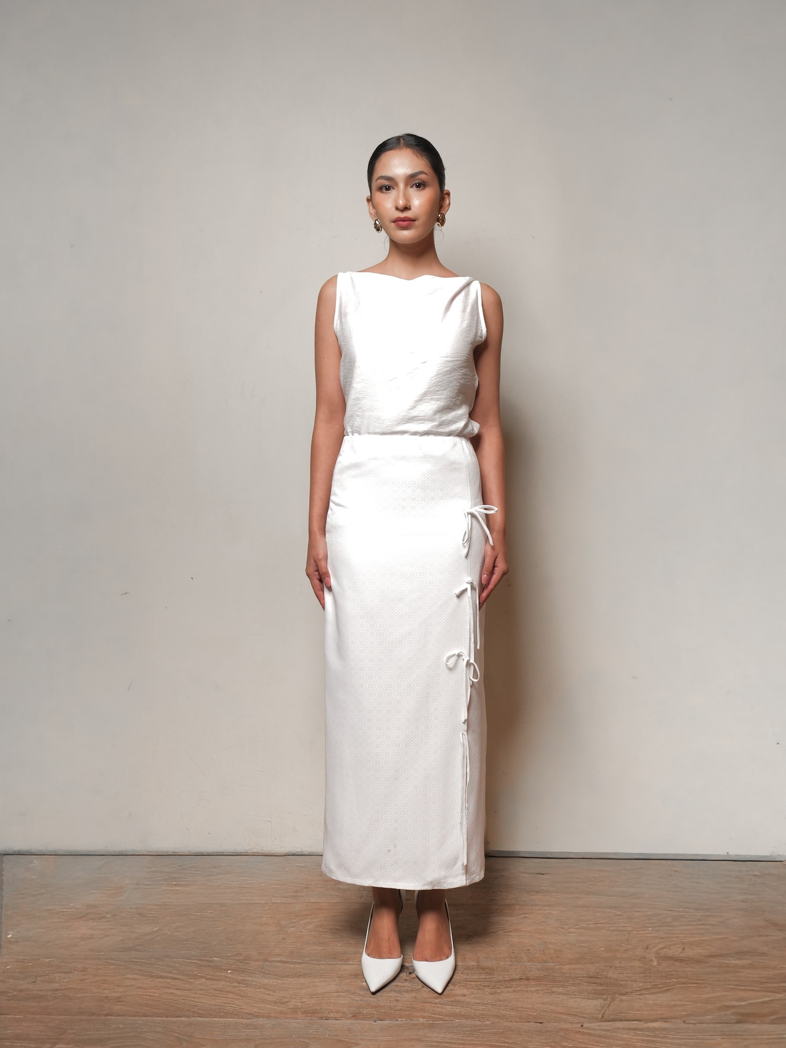 Padma Skirt in Dobby White