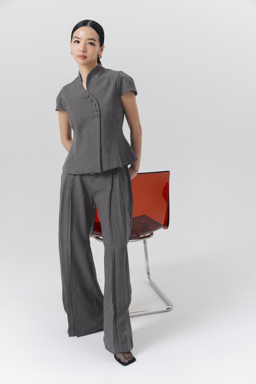 Cala Sleeved Blouse in Stone