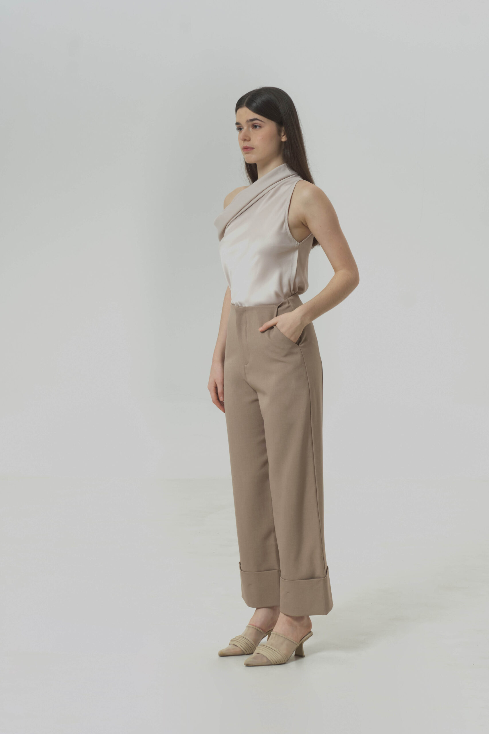 Avery Pants In Nude - Image 2