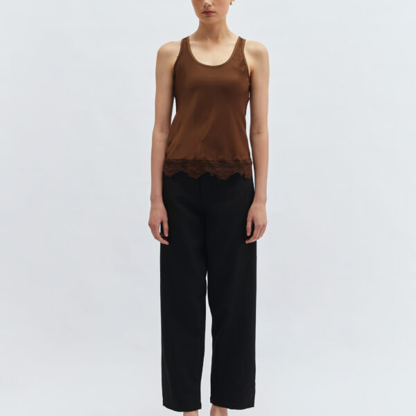 Moss Lace Tank in Toasted Caramel