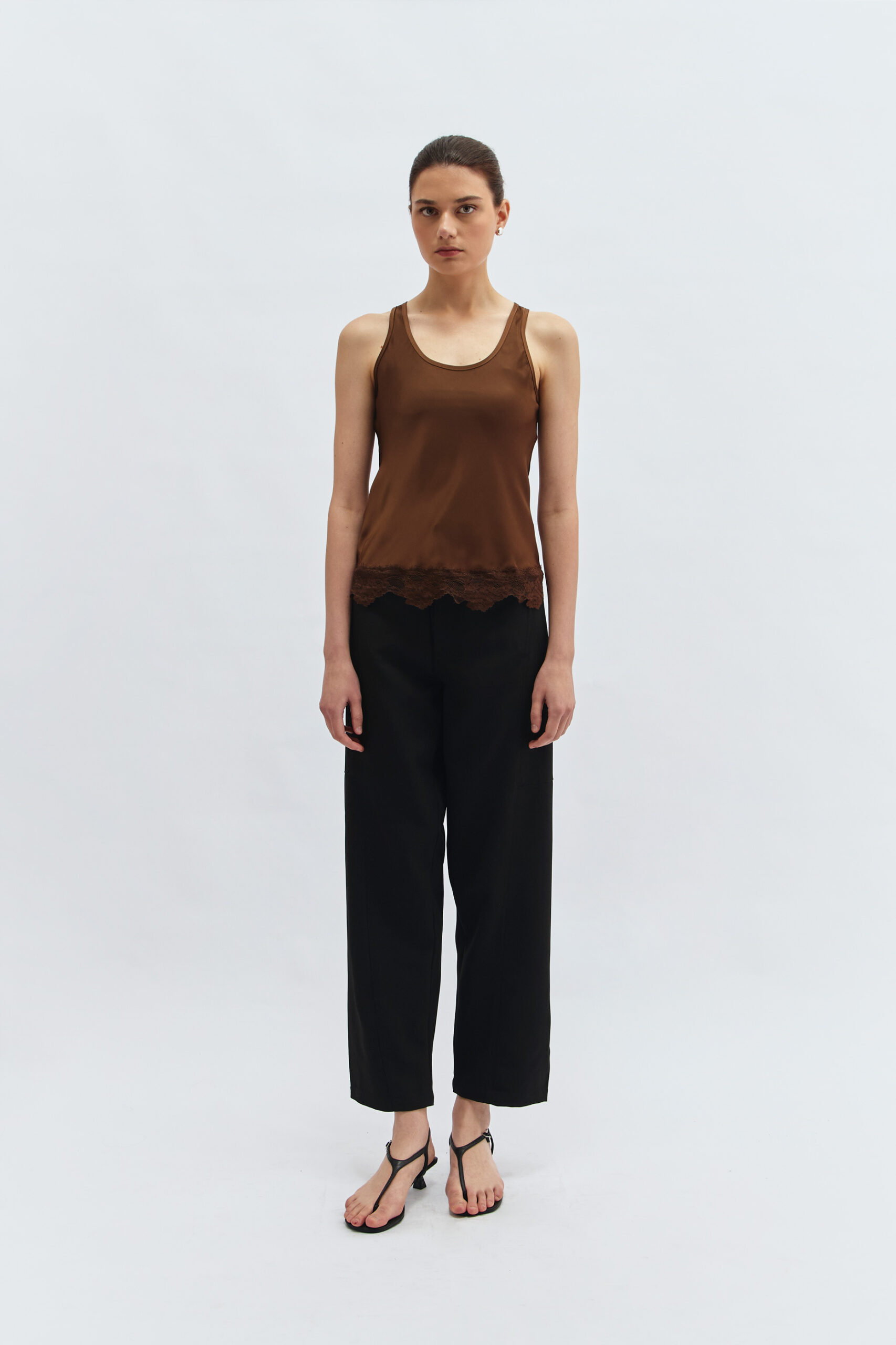 Moss Lace Tank in Toasted Caramel