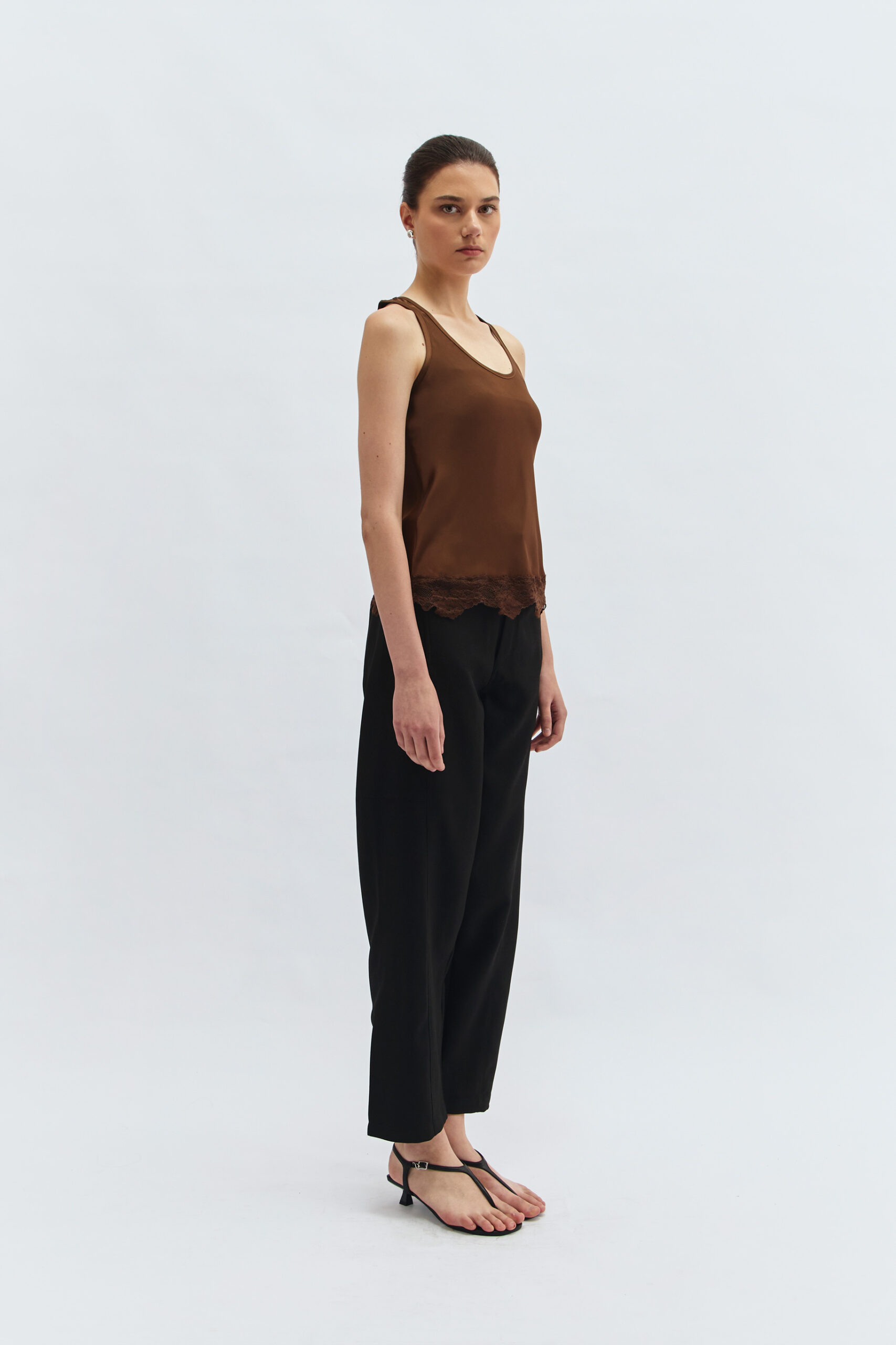 Moss Lace Tank in Toasted Caramel - Image 2