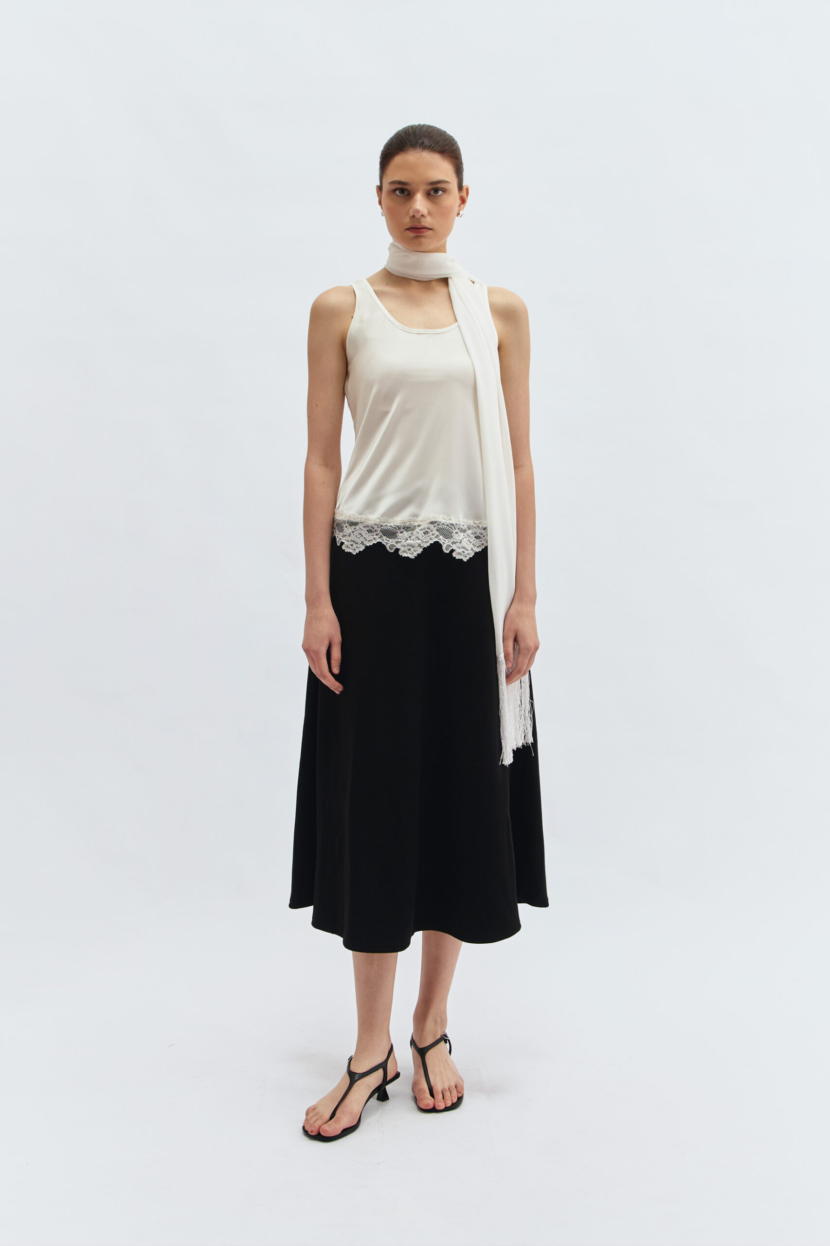 Moss Lace Tank in Ivory