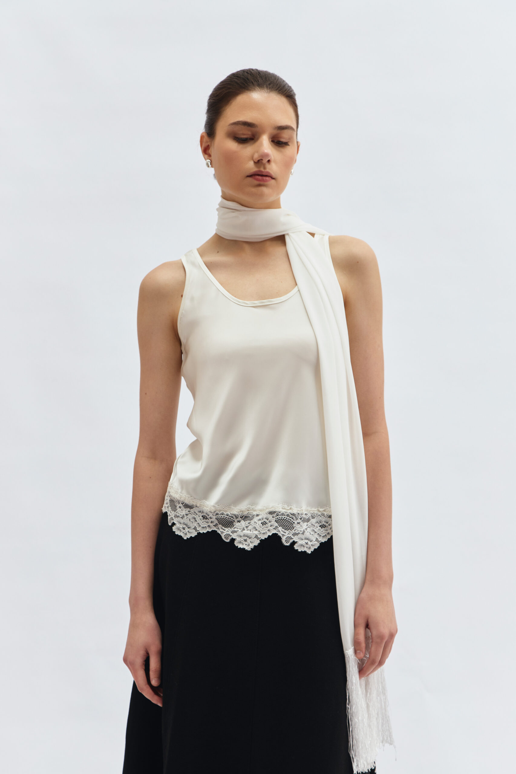 Moss Lace Tank in Ivory - Image 3